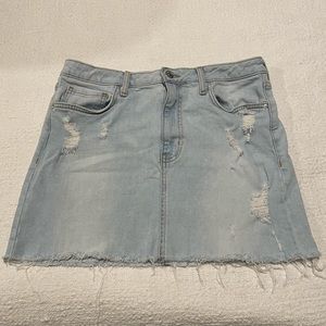 Mini Denim Distressed Jean skirt
